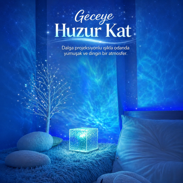 Renk Değiştiren LED Kristal Küp Gece Lambası - görsel 5