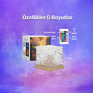 Renk Değiştiren LED Kristal Küp Gece Lambası - görsel 7