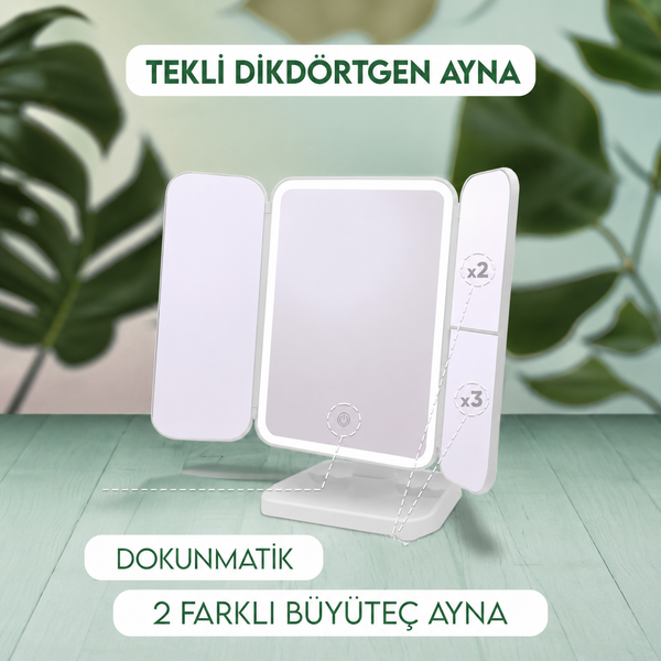 LED Işıklı Katlanabilir Makyaj Aynası - görsel 6