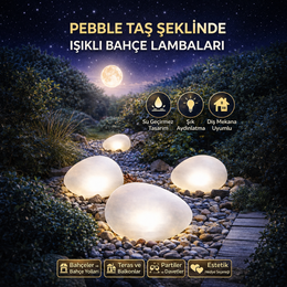 Pebble Taş Şeklinde Işıklı Bahçe Lambası
