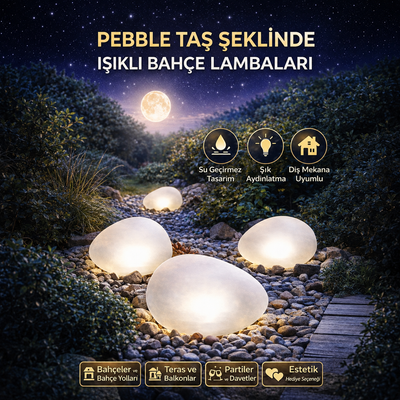 Pebble Taş Şeklinde Işıklı Bahçe Lambası