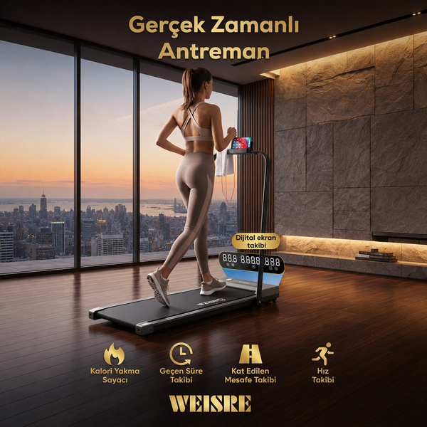 Katlanabilir Elektrikli Yürüyüş Bandı - görsel 2