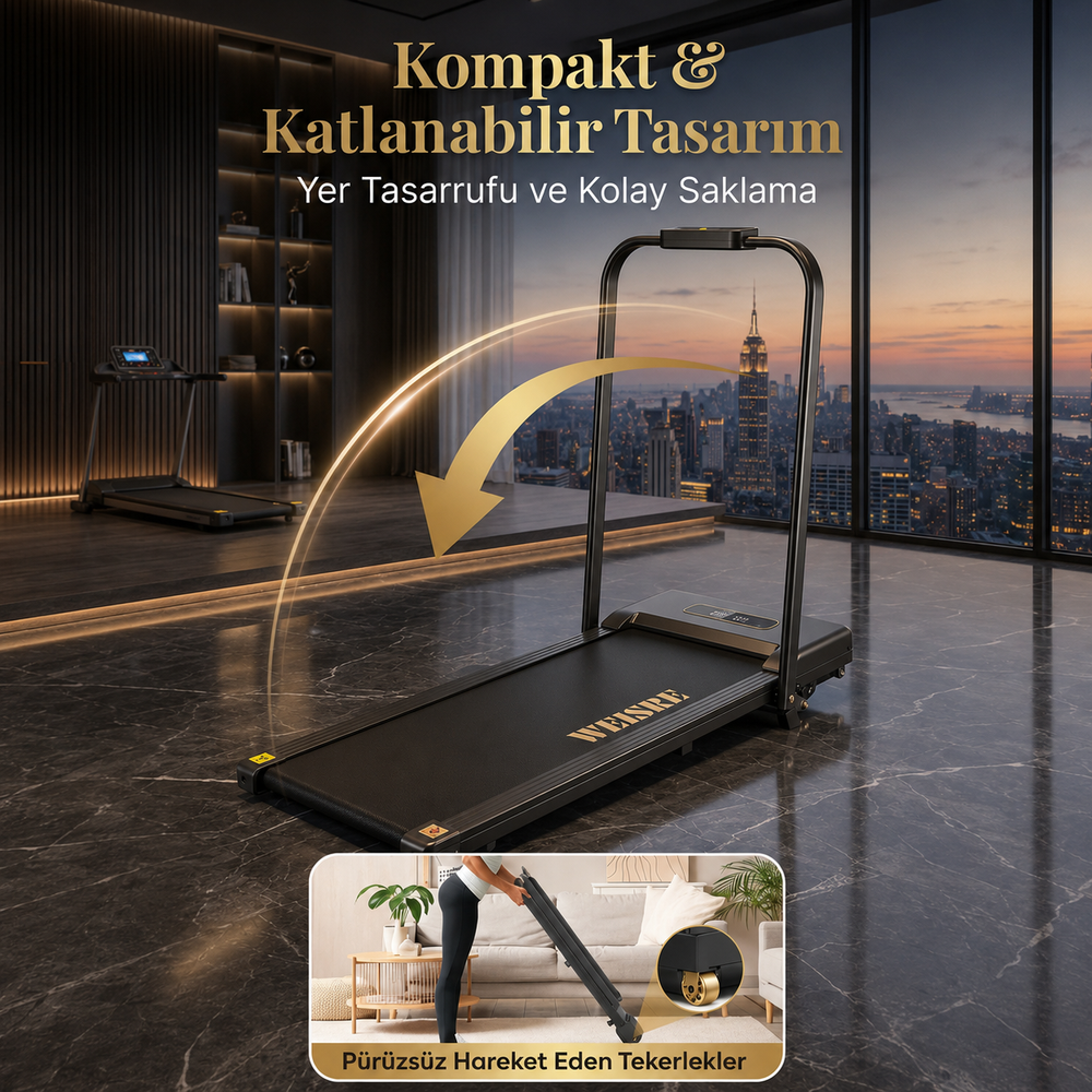 Katlanabilir Elektrikli Yürüyüş Bandı - görsel 1