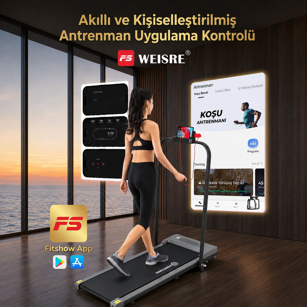 Katlanabilir Elektrikli Yürüyüş Bandı - görsel 1