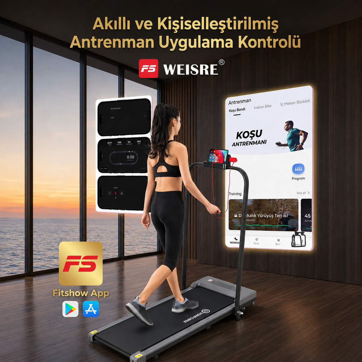 Katlanabilir Elektrikli Yürüyüş Bandı - görsel 4
