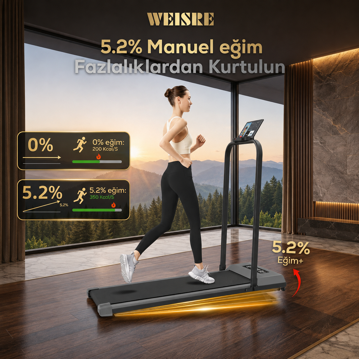 Katlanabilir Elektrikli Yürüyüş Bandı - görsel 5