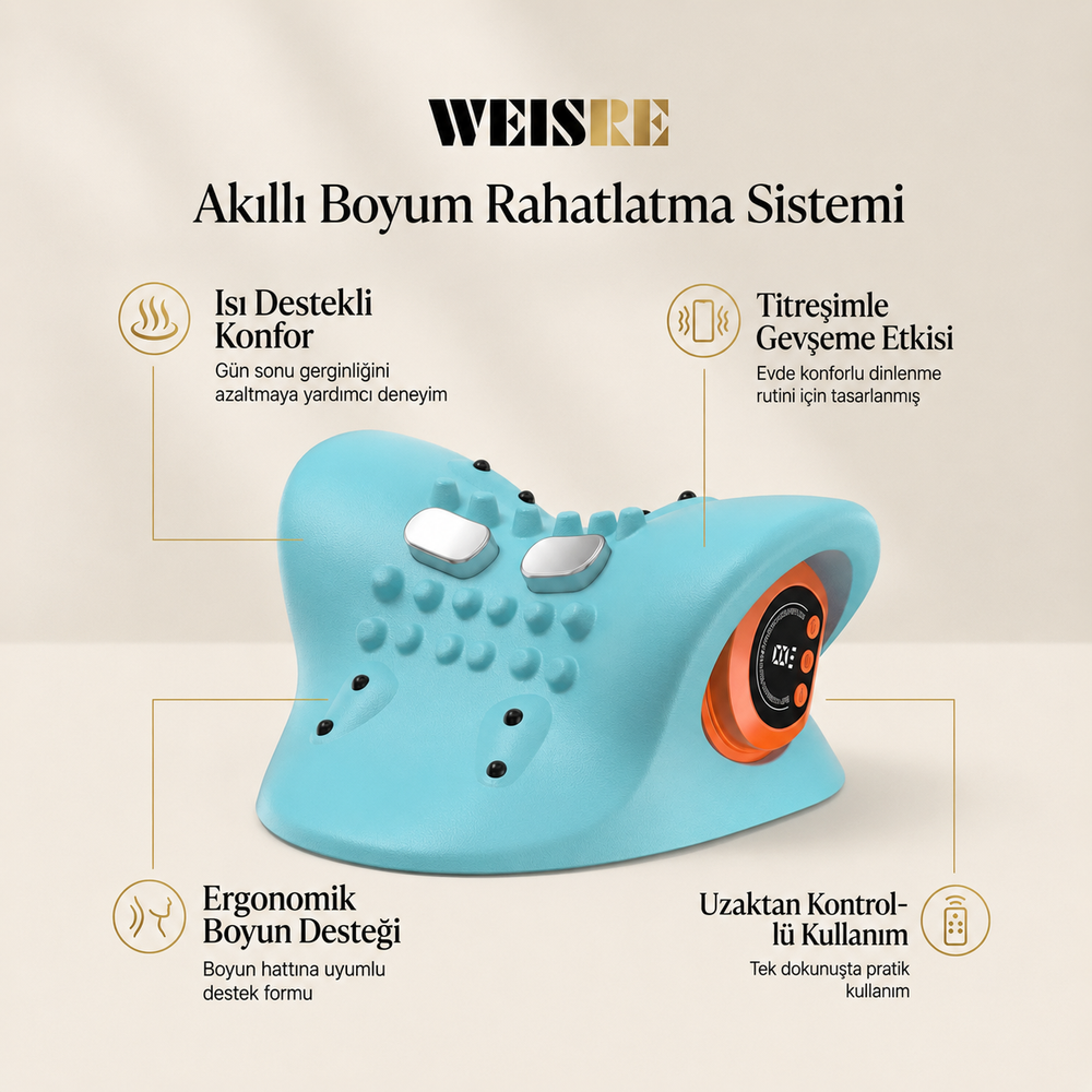 Isı ve Titreşimli Akıllı Boyun Rahatlatma Cihazı - görsel 1