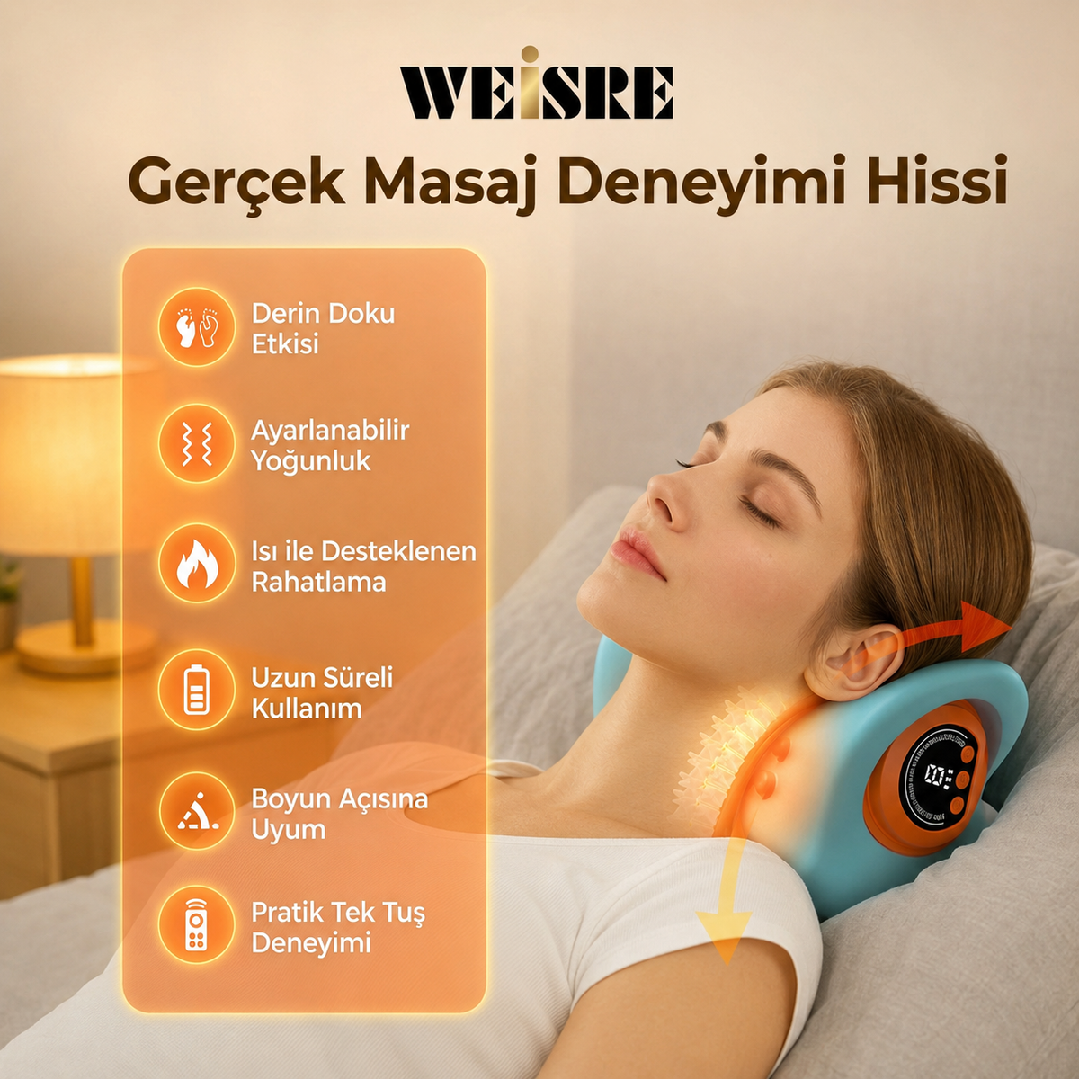 Isı ve Titreşimli Akıllı Boyun Rahatlatma Cihazı - görsel 4