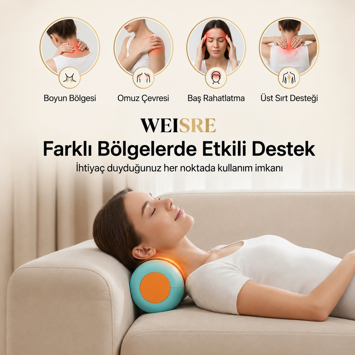 Isı ve Titreşimli Akıllı Boyun Rahatlatma Cihazı - görsel 5
