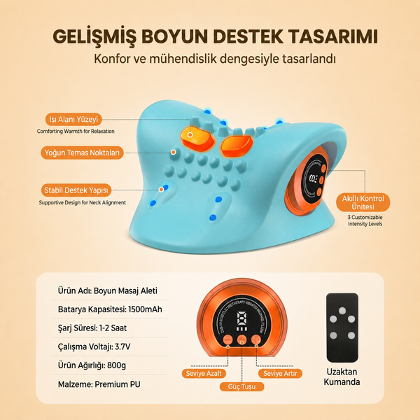 Isı ve Titreşimli Akıllı Boyun Rahatlatma Cihazı - görsel 7