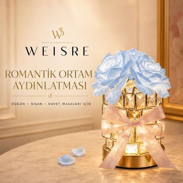 Gül Kristal Masa Lambası - görsel 7