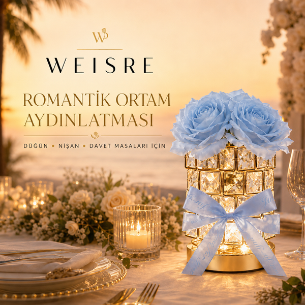 Gül Kristal Masa Lambası - görsel 8