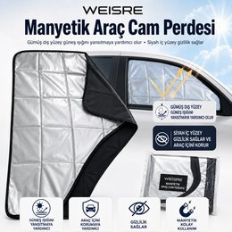 Manyetik Araç Cam Perdesi / Güneşlik