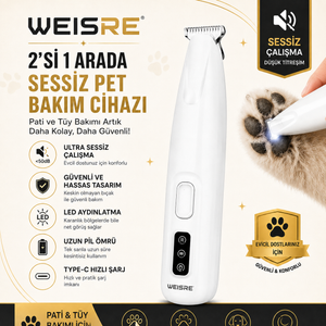2'si 1 Arada Sessiz Pet Tıraş Makinesi - görsel 1