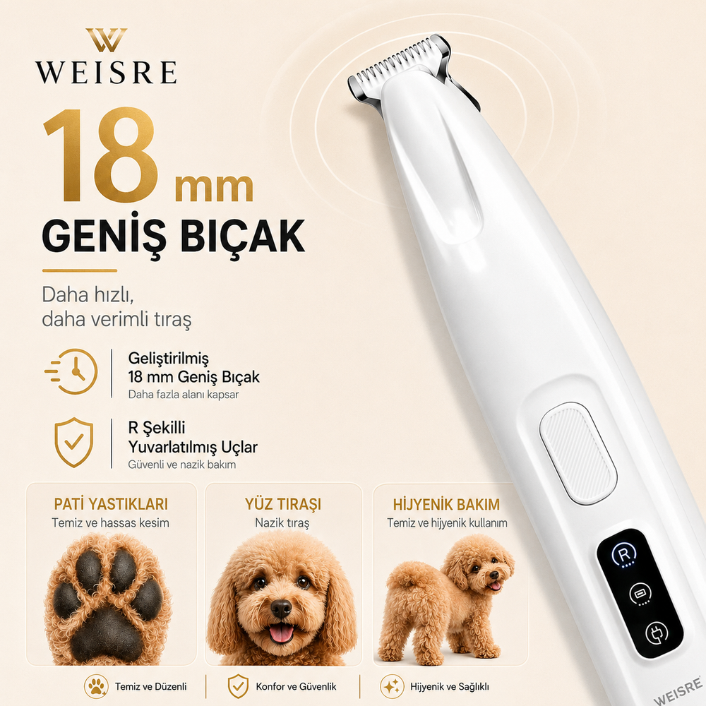 2'si 1 Arada Sessiz Pet Tıraş Makinesi - görsel 1