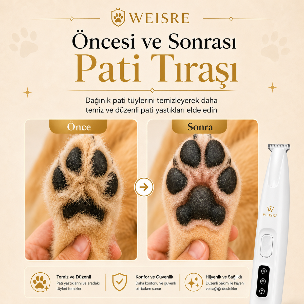 2'si 1 Arada Sessiz Pet Tıraş Makinesi - görsel 3