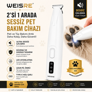 2'si 1 Arada Sessiz Pet Tıraş Makinesi - görsel 5
