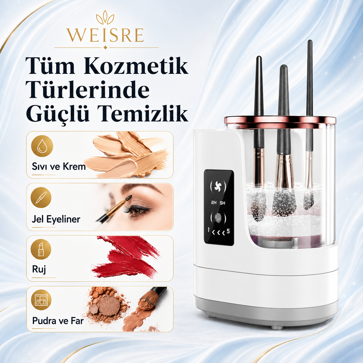 Elektrikli Makyaj Fırçası Temizleyici - görsel 6
